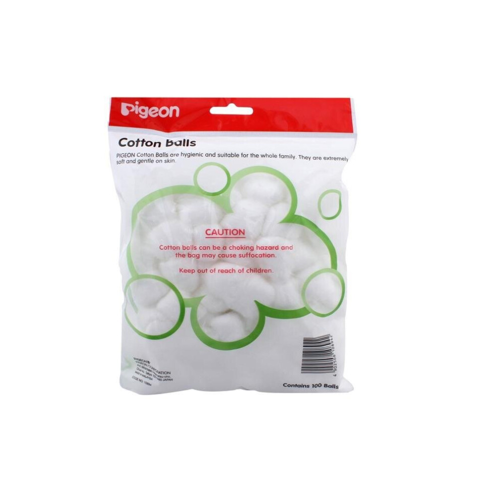 Pigeon Cotton Balls 100s Soft and Highly Absorbent Pure Cotton for Gentle Cleaning and Application on Delicate Baby Skin and Surfaces