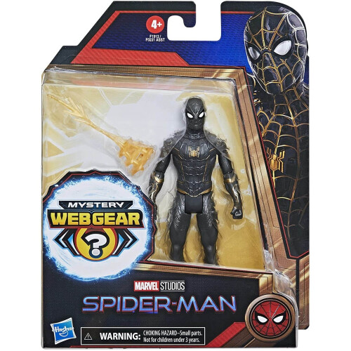 Marvel Spider-Man Marvel Action Figure 6 Pollici Costume Nero e Oro con Accessori 2