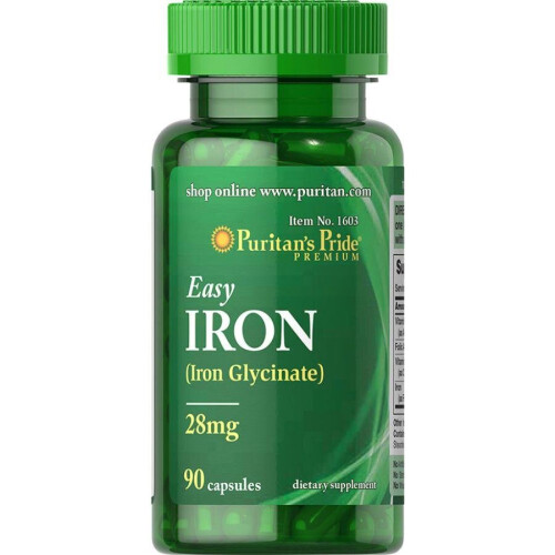 Puritan's Pride Easy Iron 28mg Capsules 90's
