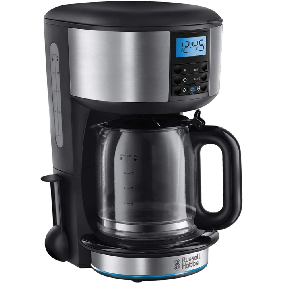 Black/Silver Russell Hobbs Buckingham Filter Coffee Machine, 1.25 Litre