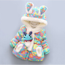 (Green, 18-24 Months) Girls Baby Jacket Winter Hooded Warm Padded Coat