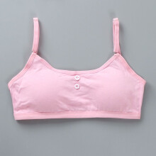 (Pink) Girl adolescent breathable underwear sports training bra