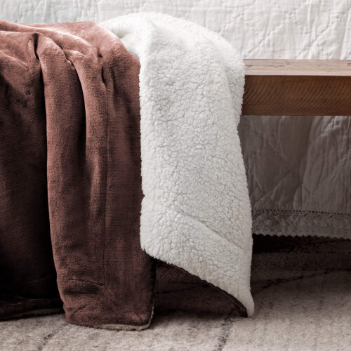 Imperial Rooms (Coffee, Medium - 150 x 200 cm) Sherpa Fleece Blanket Bed Throws For Sofas Soft Fluffy Thick Blanket Reversible Microfiber Throw Single Double King 1
