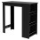 Living And Home Black Modern Chipboard Bar Table with 3 Storage Shelves for Kitchen Dinning Room 4