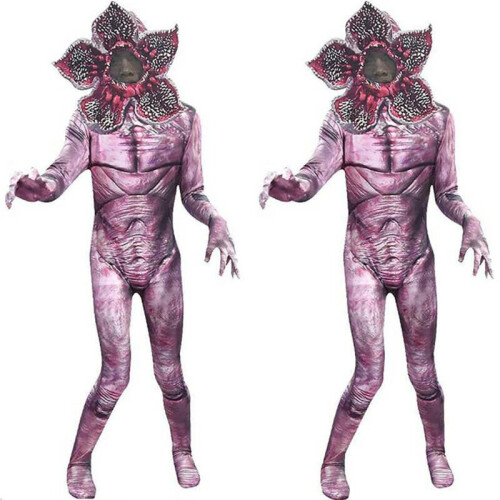 (7-8 Years) Kids Stranger Things Demogorgon Cosplay Costume The Monster Jumpsuit Mask Set