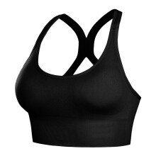 (Black, XL) Women's sports bra breathable vest fitness shockproof
