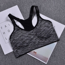 (Gray, XL) Women's Padded Sports Bra Top Vest Fitness Yoga Bra