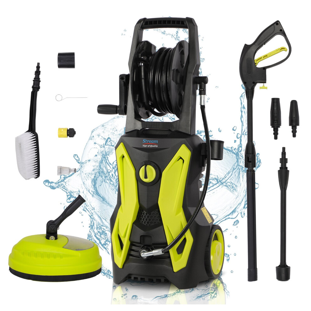 (150Bar) High Powered Pressure Washer, Car Power Washer Portable Patio Cleaner with brush, Turbo Nozzle, Adjustable Nozzle for Patio Garden Car Yard Driveways