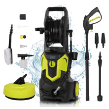 (135Bar) High Powered Pressure Washer, Car Power Washer Portable Patio Cleaner with brush, Turbo Nozzle, Adjustable Nozzle for Patio Garden Car Yard Driveways
