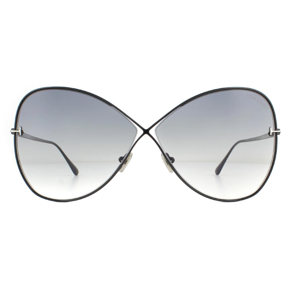 Tom Ford Sunglasses Nickie FT0842 01B Shiny Black Smoke Gradient