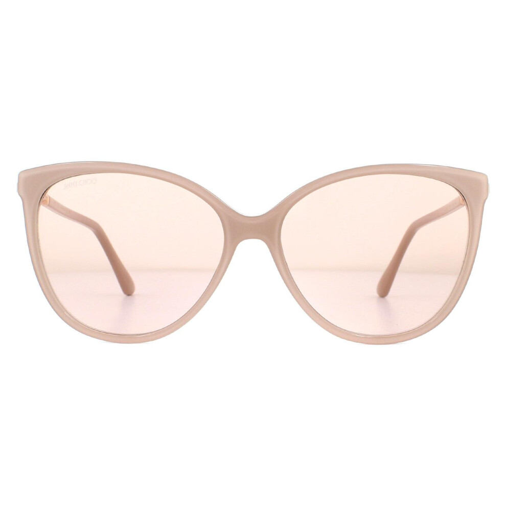 Cat Eye Nude Glitter Gold Mirror Sunglasses