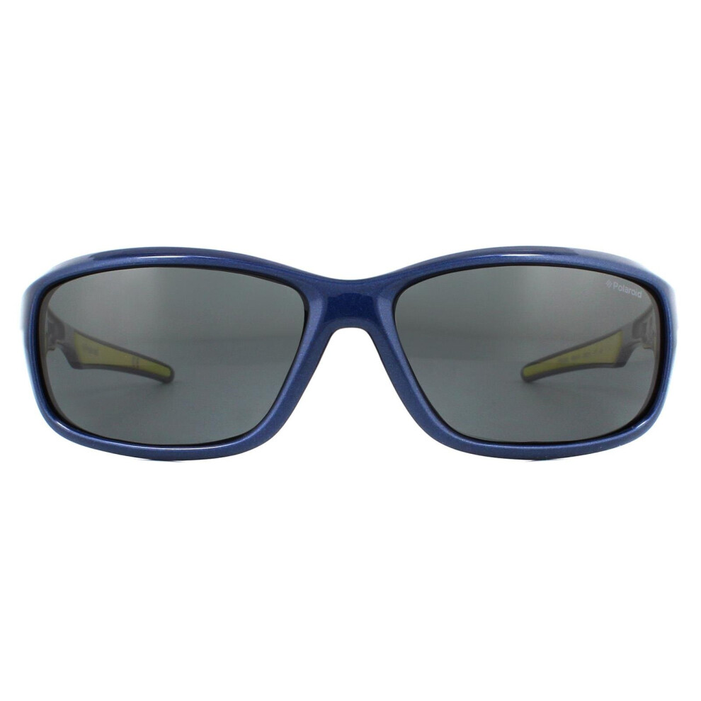 Polaroid Kids Sunglasses P0425 KEA Y2 Blue Lime Grey Polarized