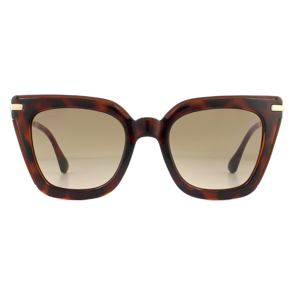 Square Glitter Havana Brown Gradient Sunglasses