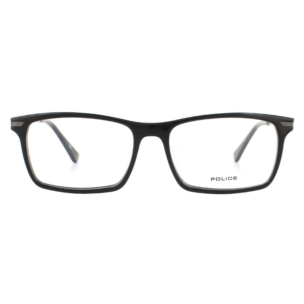 Police Glasses Frames Highway 4 VPL473 0700 Shiny Black Men