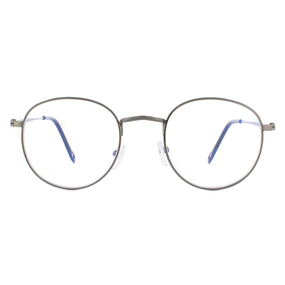 Montana Grey/Blue/Light Reading Glasses Hblf54 Gunmetal Block +2.00