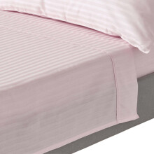 (Double, Dusky Pink Violet) Egyptian Cotton Flat Sheet Single 330 Thread Count Satin Stripe