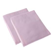 (Pink) Homescapes 100% Brushed Cotton Cot Flat Sheet Pair, 100 x 150 cm