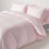 Homescapes (Single, Dusky Pink Violet) Egyptian Cotton Flat Sheet Single 330 Thread Count Satin Stripe 3