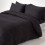 Homescapes (King, Black) Egyptian Cotton Flat Sheet Single 330 Thread Count Satin Stripe 3