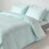 Homescapes (Double, Blue) Egyptian Cotton Flat Sheet Single 330 Thread Count Satin Stripe 3