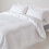 Homescapes (Single, White) Egyptian Cotton Flat Sheet Single 330 Thread Count Satin Stripe 3