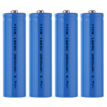 4pcs 18650 Rechargeable Battery 3.7V 2800mAh Blue for Flashlight Headlamp UN041