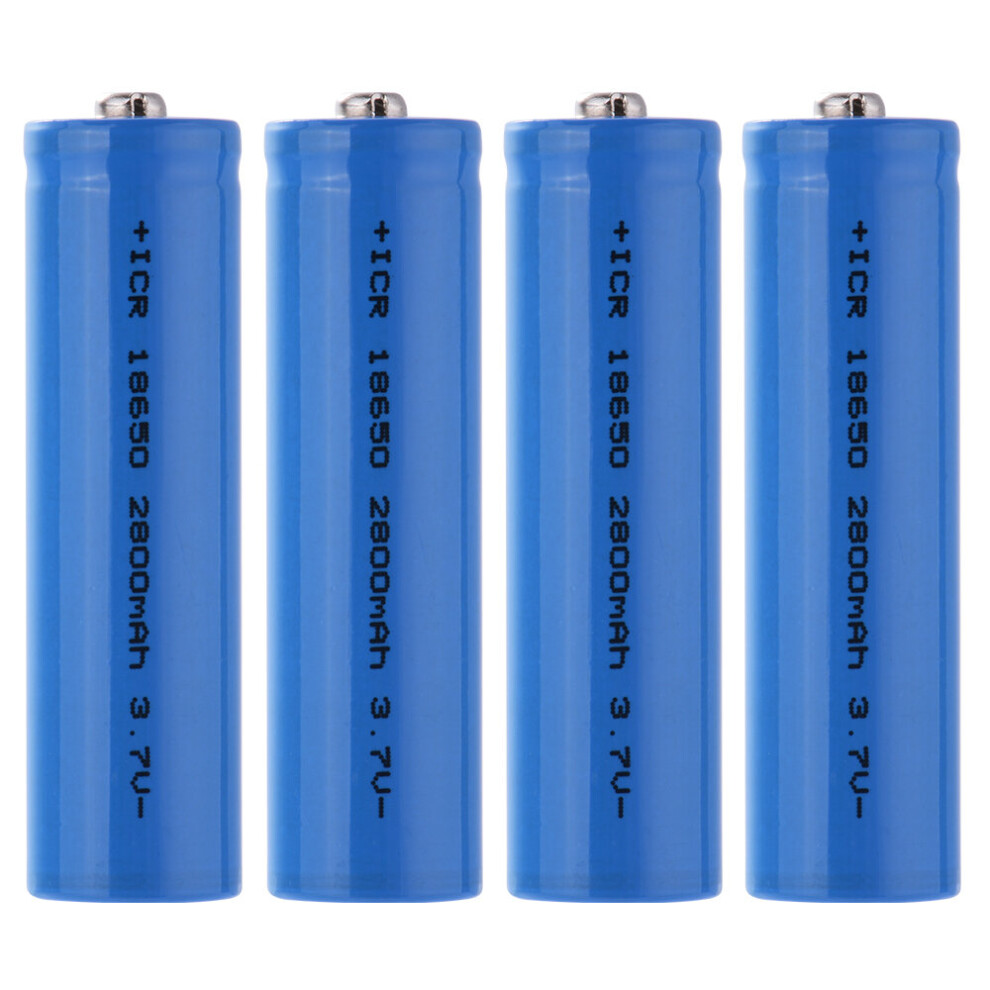 4Pcs 18650 Rechargeable Battery 3.7V 2800Mah For Flashlight Headlamp Un041 Blue 7381457029985