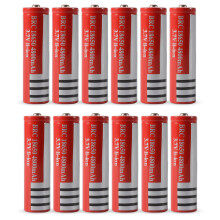 12pcs 3.7V 18650 Li-ion Rechargeable Battery 4800mAh Red for Flashlight