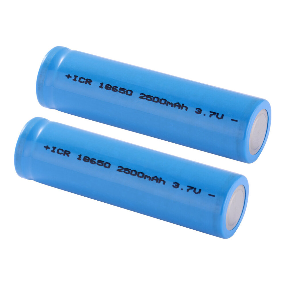 2PCS 18650 Rechargeable Li-ion Power Battery 3.7V 2600mAh Flat Top Durable UN062