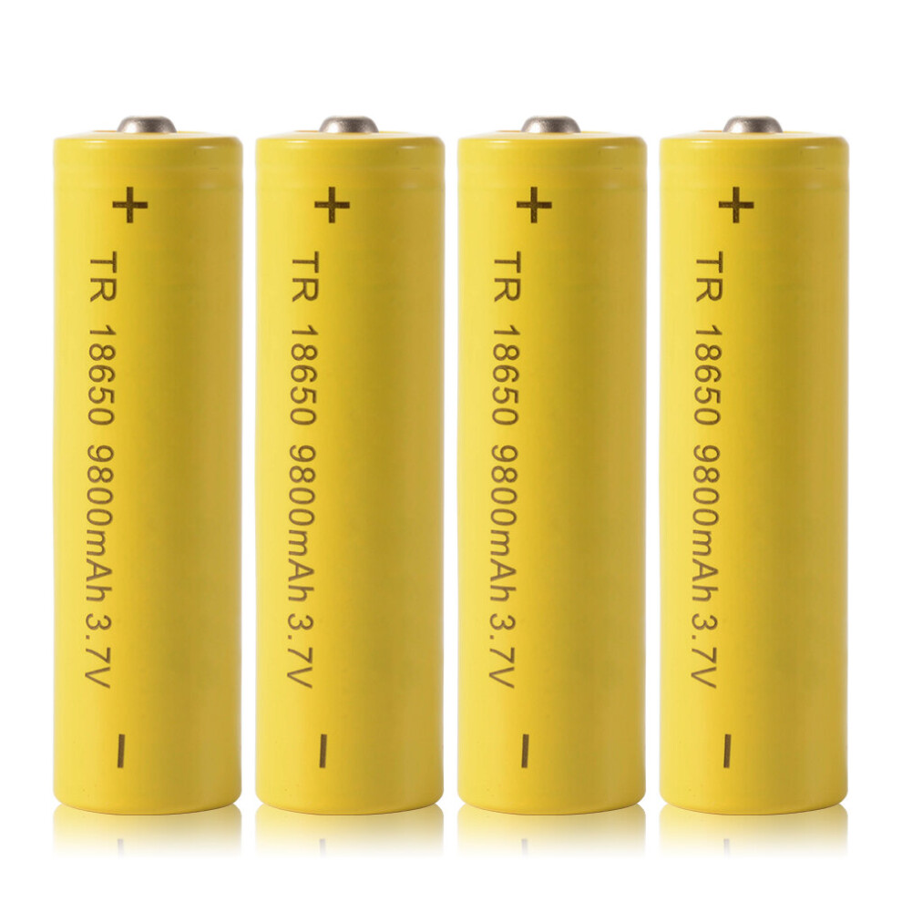 4x 18650 Li-ion Rechargeable Battery 3.7V 9800mAh for Flashlight Torch LED