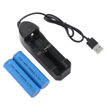2x 2200mAh 18650 Rechargeable Battery for Torch Lamp + DC5V USB Charger