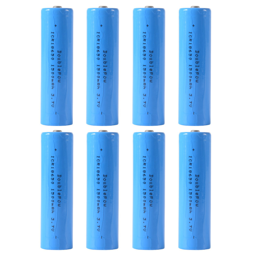 8x 3.7V 1500mAh 18650 Rechargeable Li-ion Battery for LED Flashlight Torch