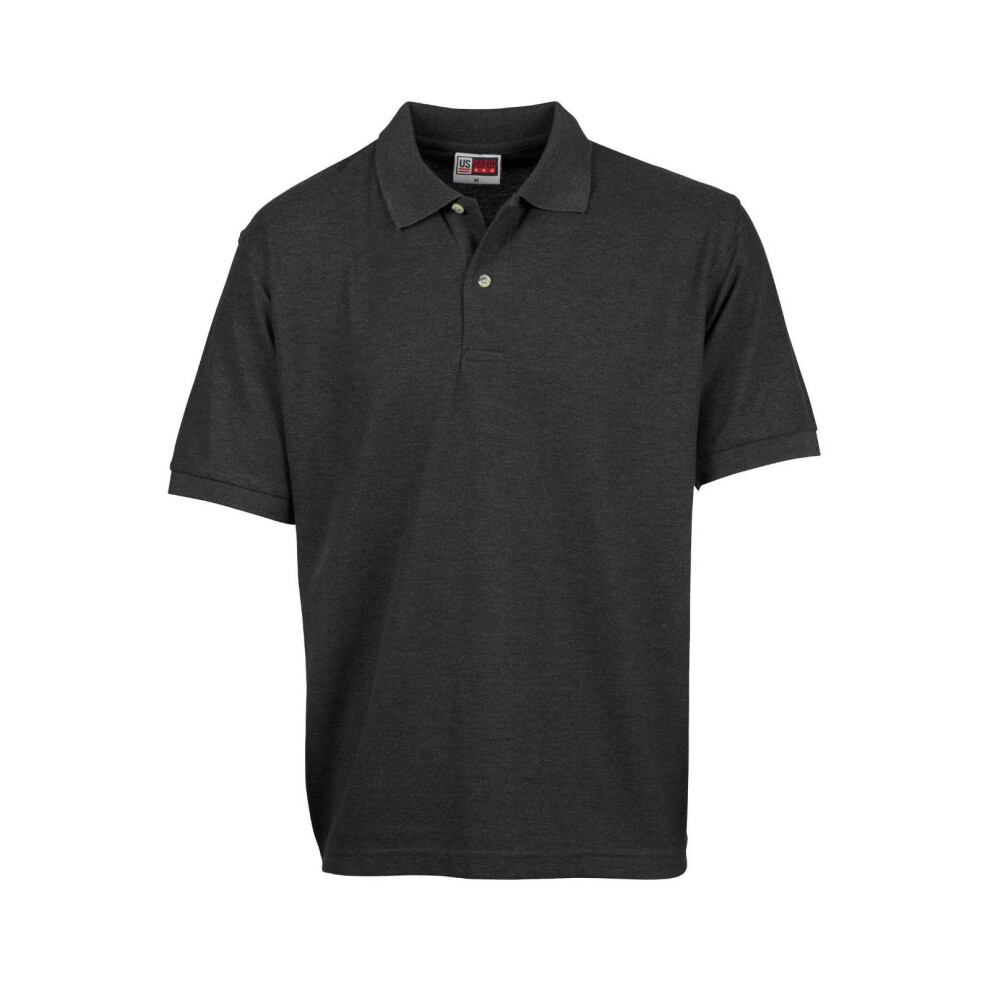 (Anthracite 60% Cotton, Medium  M) Mens US Basic Polo Shirt Short Sleeve T Shirt