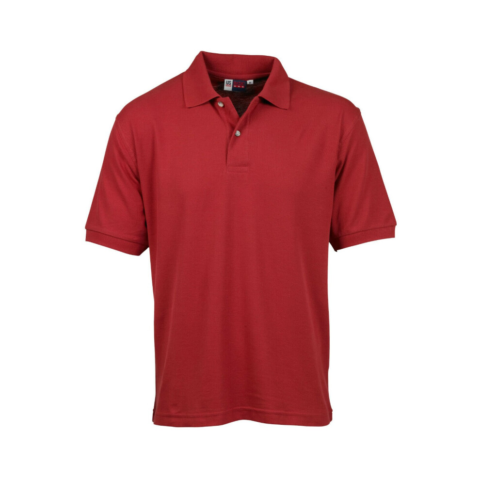 (Burgundy 100% Cotton, Small  S) Mens US Basic Polo Shirt Short Sleeve T Shirt