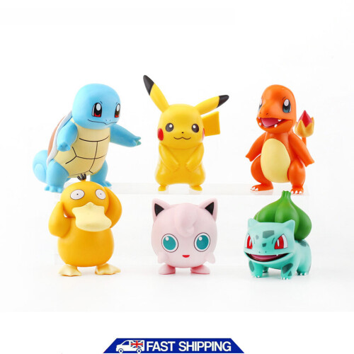 6pcs Pokemon Pikachu Figures Toys Display Cake Toppers Kids Party