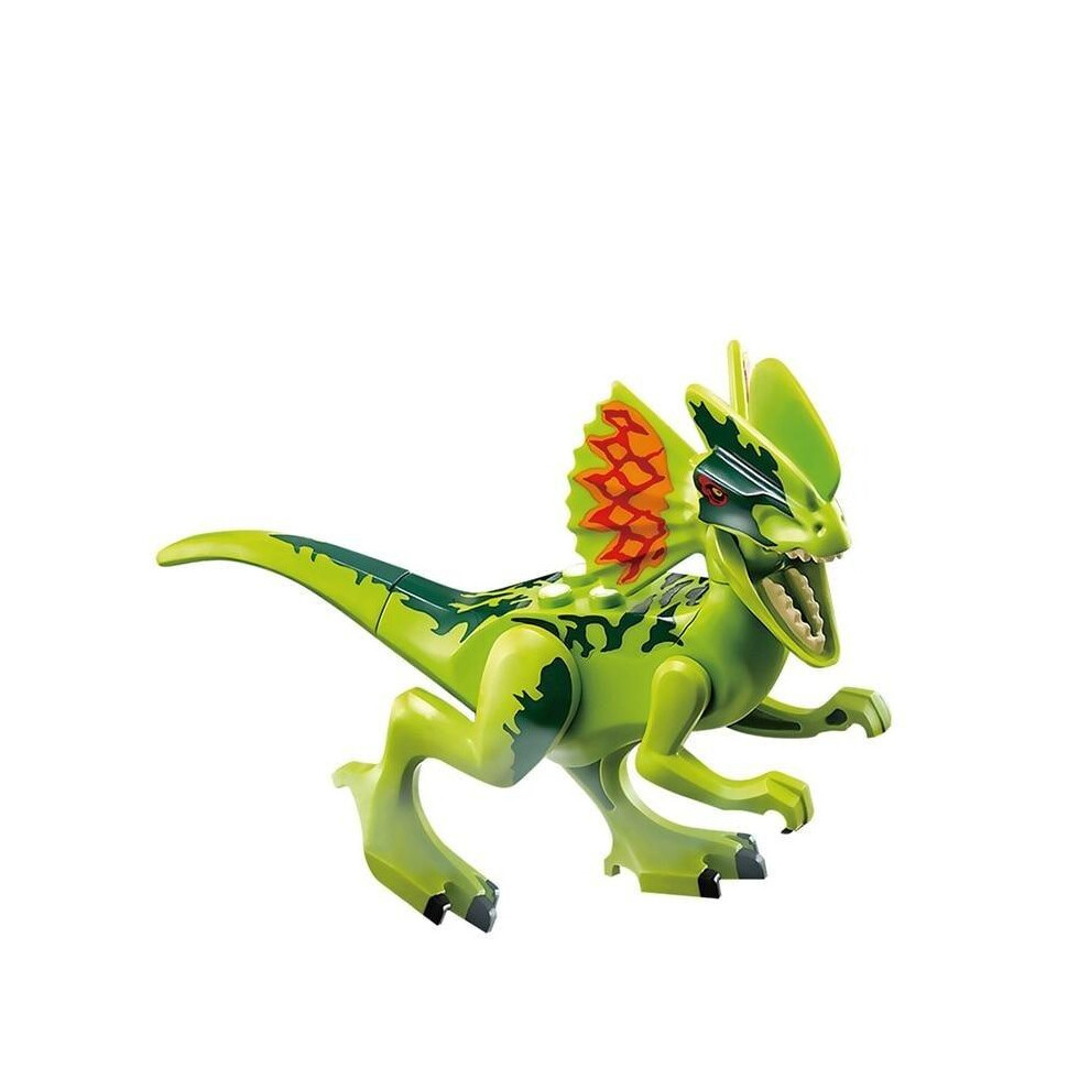 (Dilophosaurus B) Jurassic Dinosaur Building Blocks Park Compatible Major Brand
