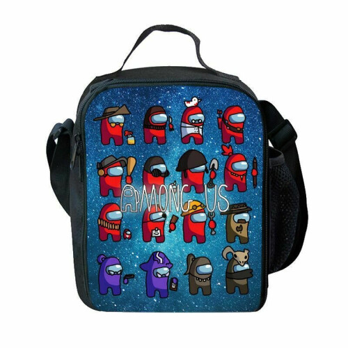 (Blue) Among Us Insulated Lunch Bag School Outdoor Lunchbox