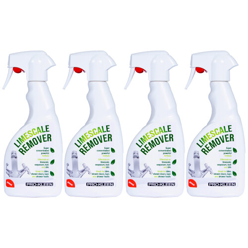 Pro-Kleen (4 x 500ml) Pro-Kleen Limescale Remover Bathroom Cleaner Spray
