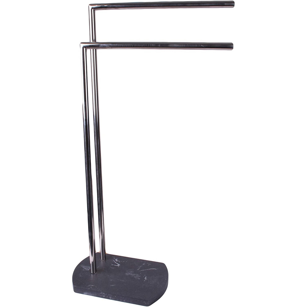 Showerdrape Octavia Resin Marble Towel Stand Freestanding Bathroom Rack Grey