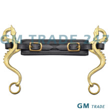 (Gold) Horse Dragon Style Hackamore Shanks with Leather