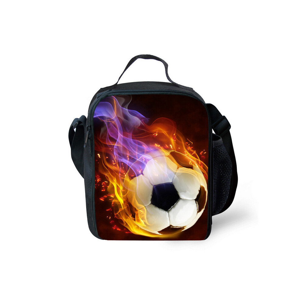 (16) Football Lunch Bag Thermal Insulated Cooler School Multicoloured