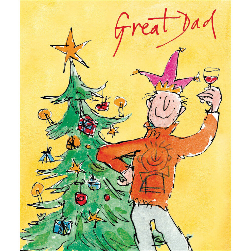 Great Dad Celebrating Quentin Blake Christmas Greeting Card Art Xmas Cards