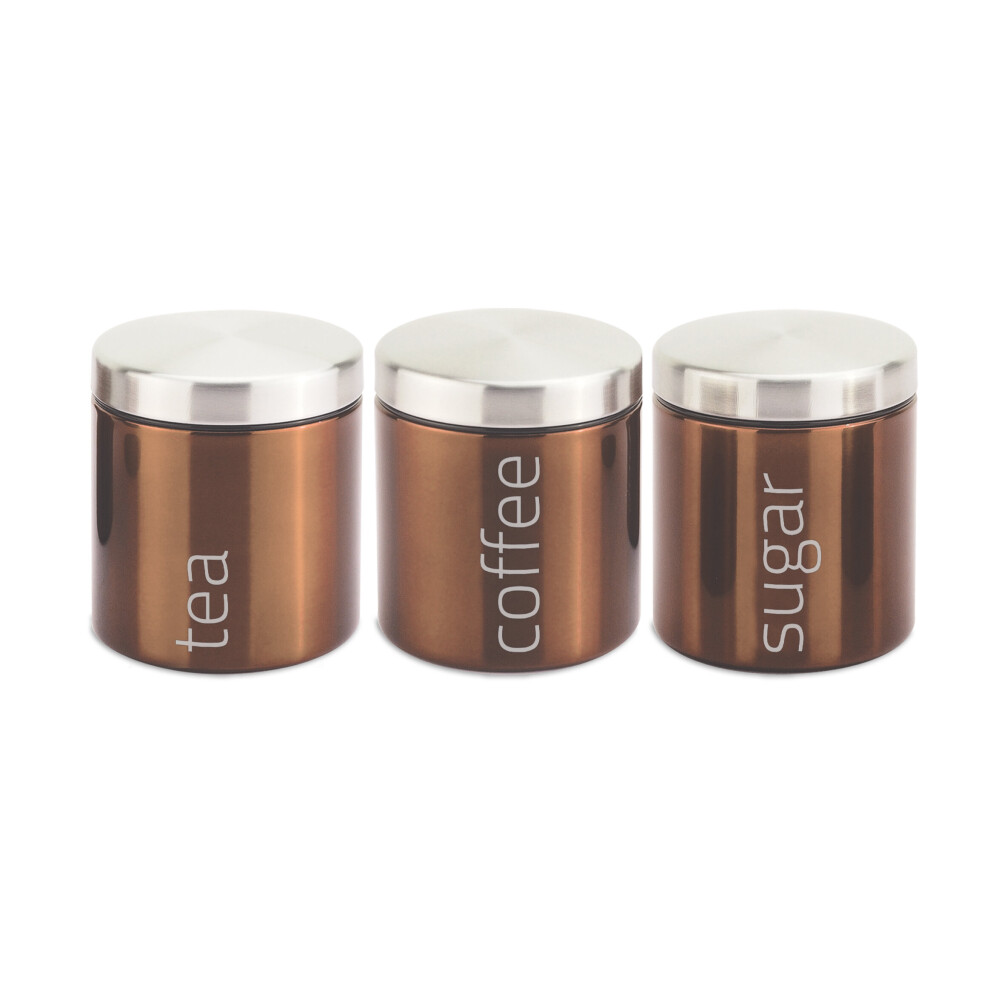 (Axinite - Copper) SQ Professional Gems 3pc Kitchen Canister Set