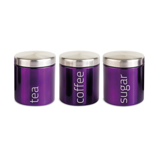 SQ Professional (Amethyst - Purple) SQ Professional Gems 3pc Kitchen Canister Set