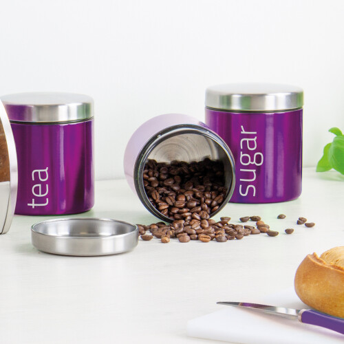 SQ Professional (Amethyst - Purple) SQ Professional Gems 3pc Kitchen Canister Set 1
