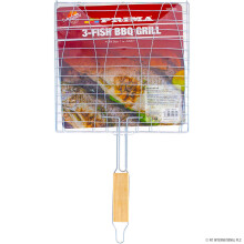 NEW 11'' 3 FISH BBQ GRILL BARBECUE NON-SLIP HANDLE PORTABLE PARTY TOOL