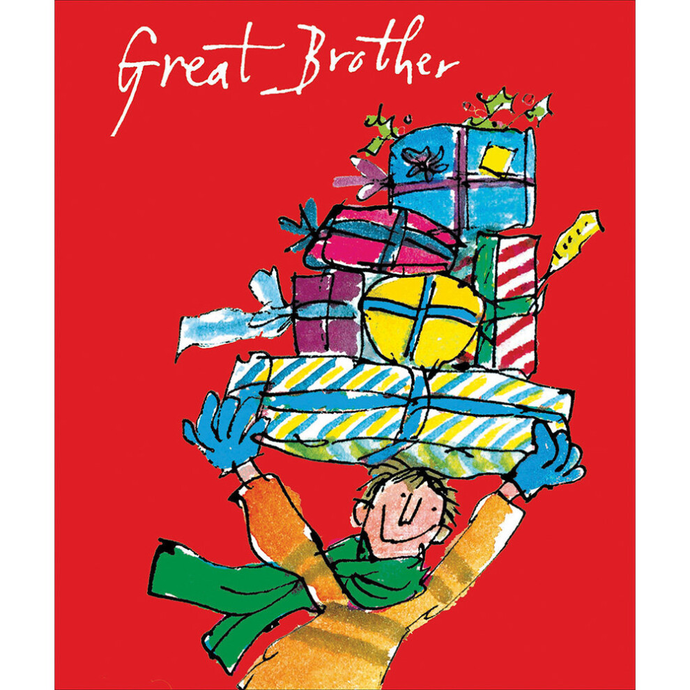 Woodmansterne Great Brother Bearing Gifts Quentin Blake Christmas Greeting Card Art Xmas Cards