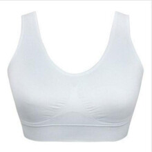 (White, L(36D-38C)) Women's seamless fitness yoga sports bra stretch top vest