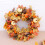 Living And Home 50CM Halloween Fall Maple Pumpkin Wreath 1