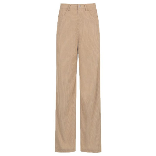 (Apricot, L) Women's high-waisted wide-leg casual corduroy pants
